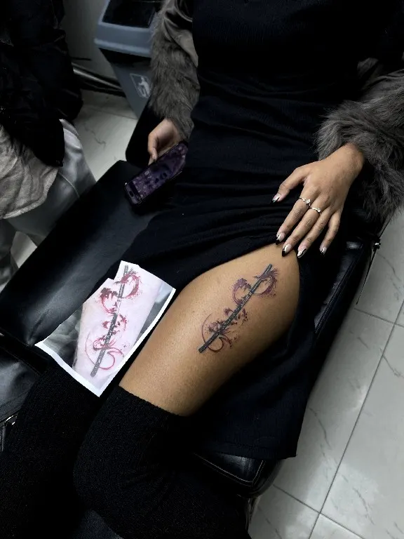 Scar cover-up tattoo work